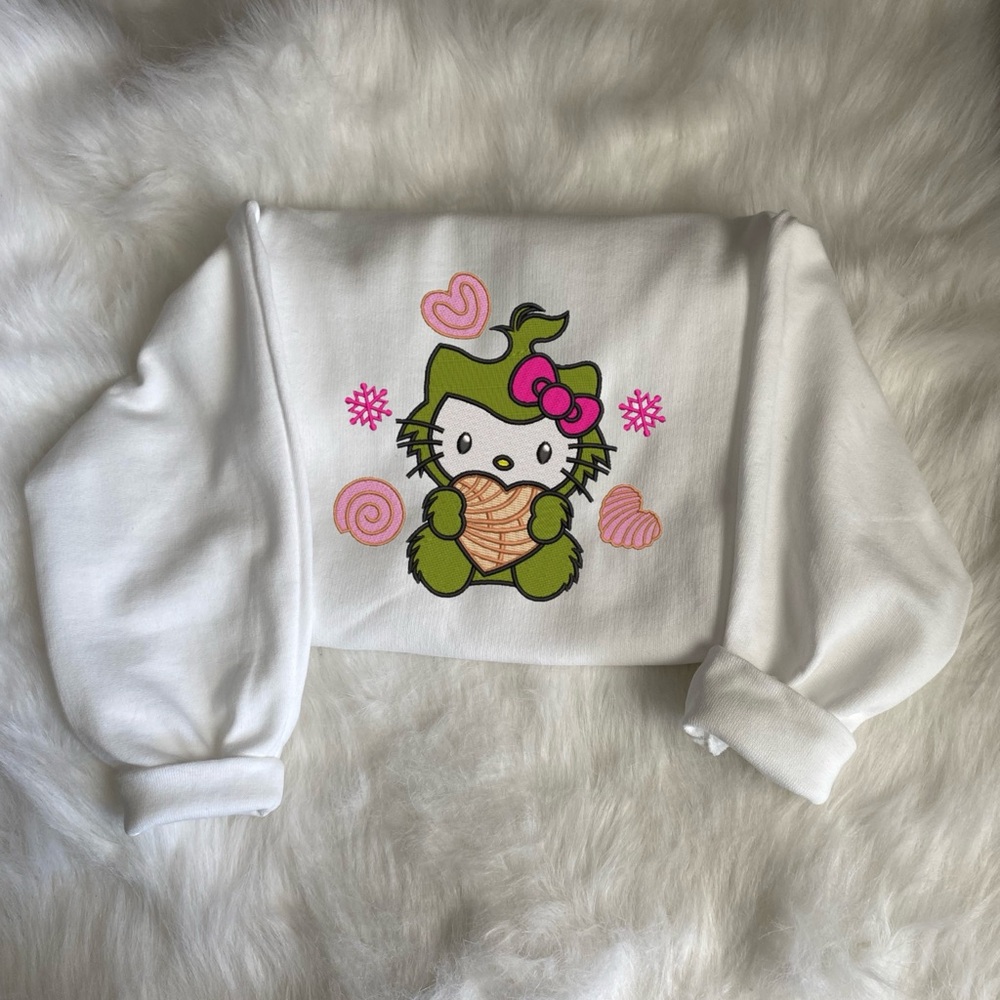 Kitty With Concha GrinchXmas Crewneck